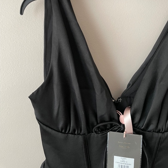 House of CB Emmeliette Corset Satin Minidress Little Black Dress Size M NWT - Picture 4 of 8
